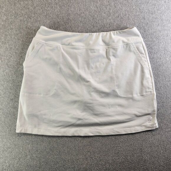 Footjoy Skort Womens L White Jersey Knit Zip Pocket Short Lined Skirt Golf FJ - Picture 13 of 13